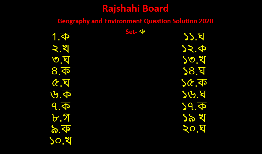 ssc rajshahi geography and environment answer solution 2020 ssc rajshahi geography and environment answer solution 2020