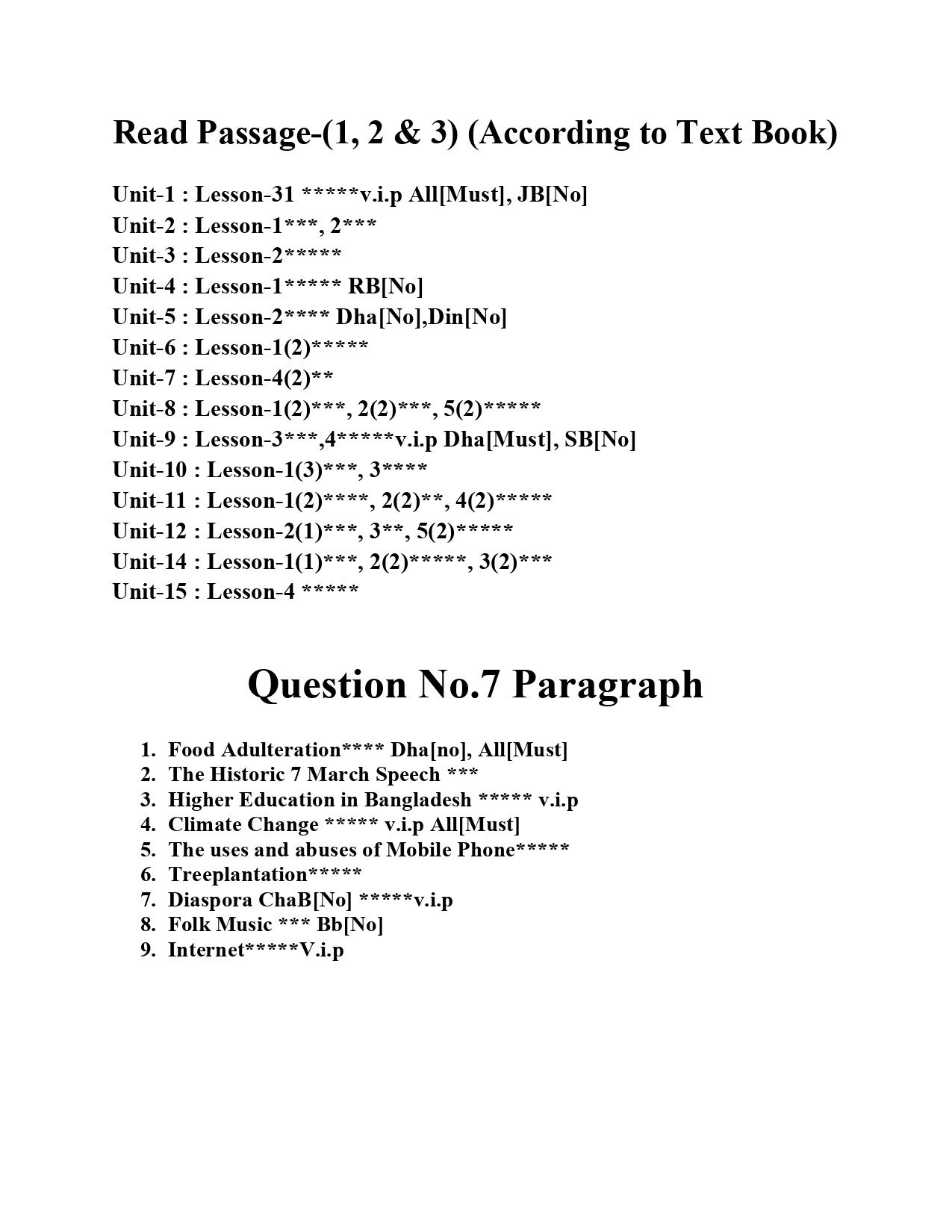 hsc suggestion english 1st paper 2022 