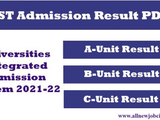 gst admission result all unit