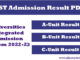 gst a unit admission test result