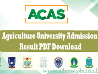 Agriculture Admission Result