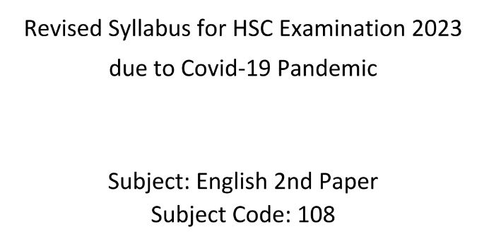SSC English 2nd Paper Short Syllabus 2023