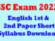 SSC english short Syllabus